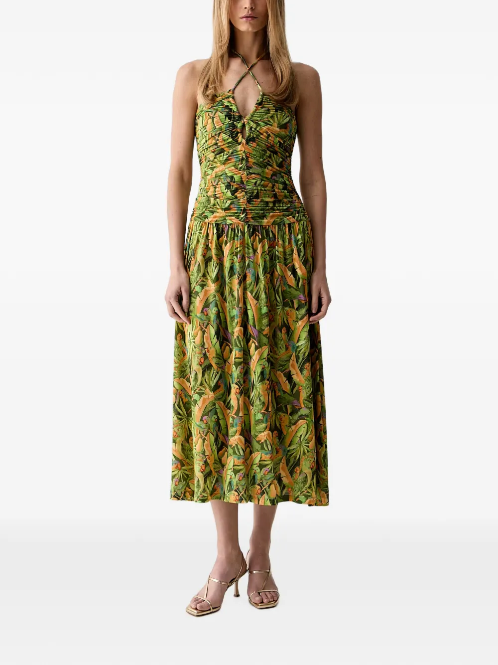 FARM Rio Mini-jurk met grafische print Groen