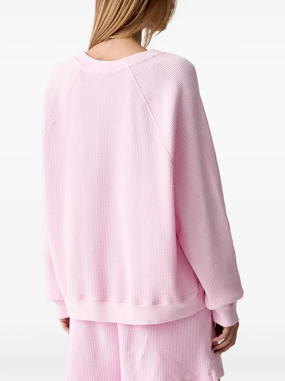 American Vintage Uscow wafelgebreid trui met raglan mouwen Roze