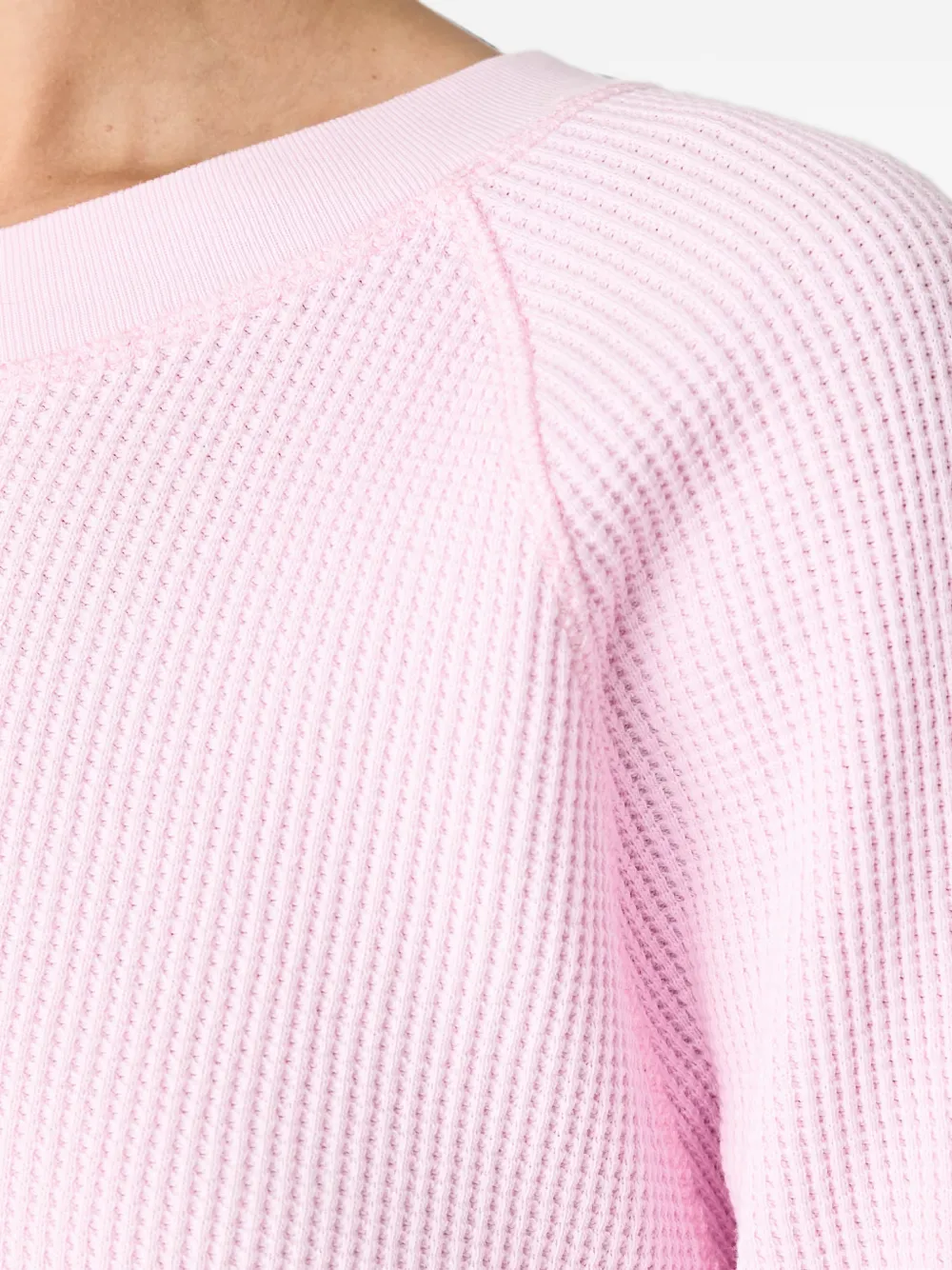 American Vintage Uscow wafelgebreid trui met raglan mouwen Roze