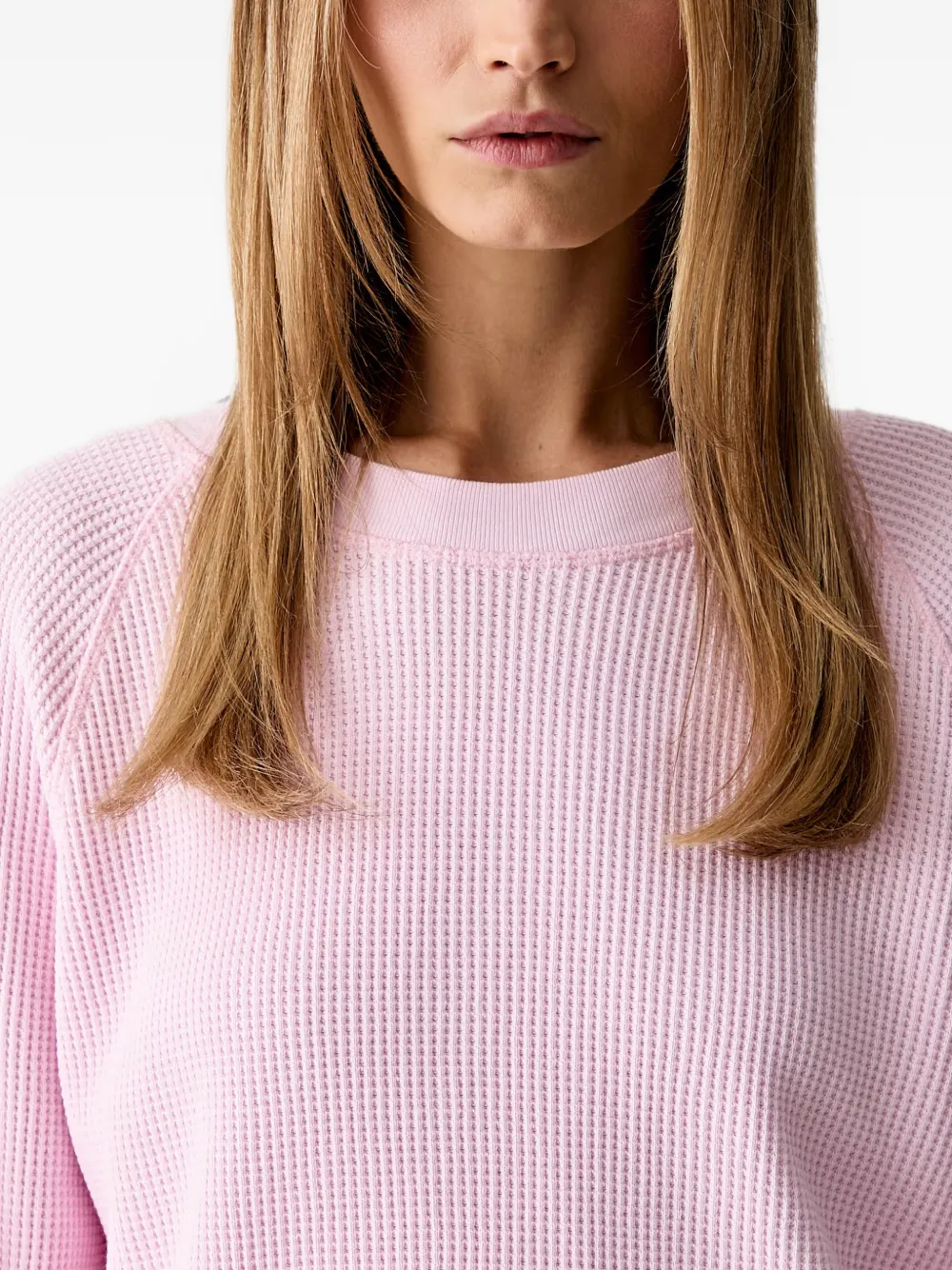 American Vintage Uscow wafelgebreid trui met raglan mouwen Roze