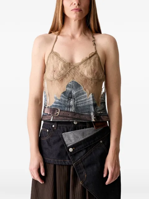 Andersson Bell lace-panelled trompe-l'oeil top