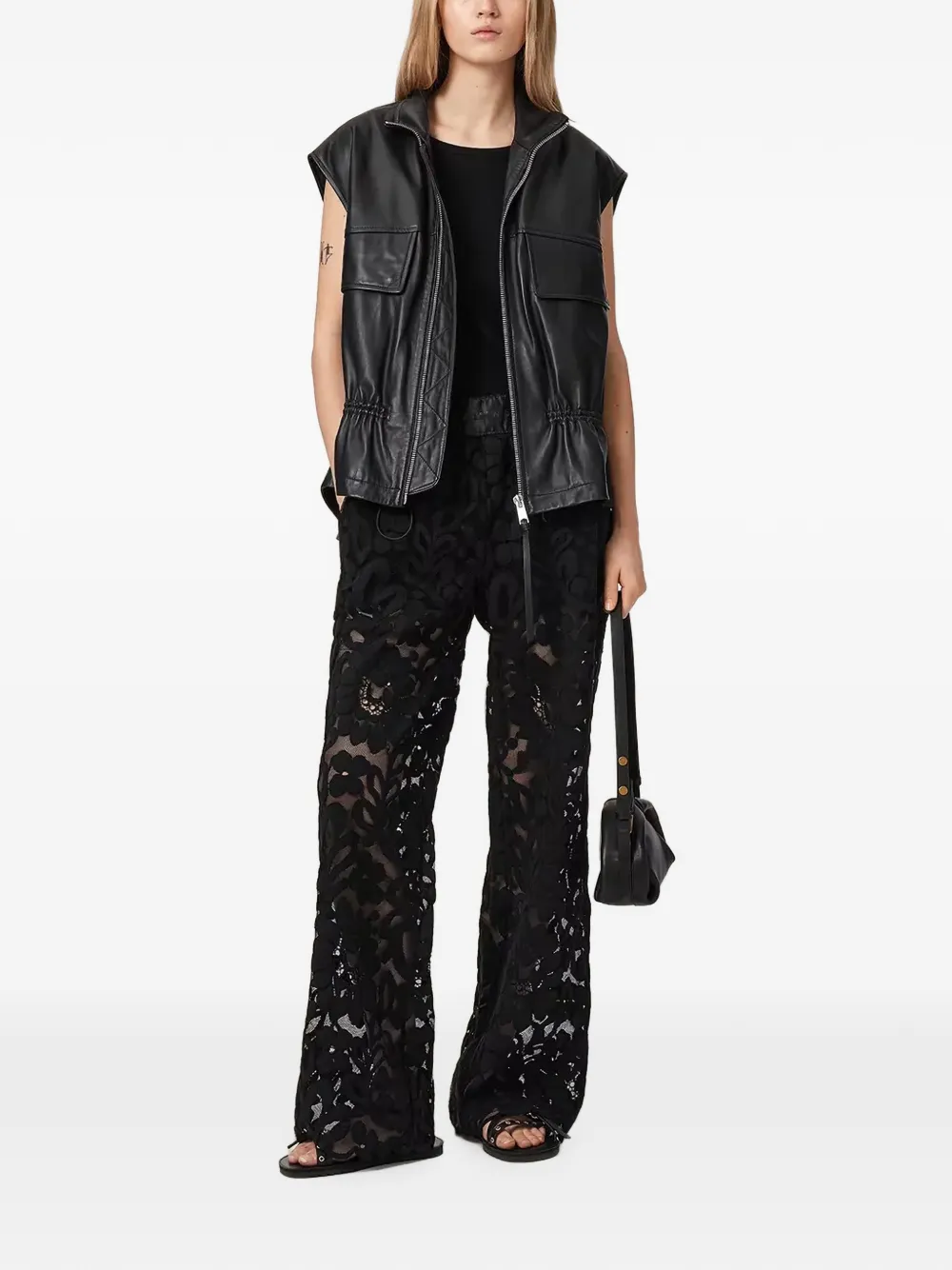 AllSaints Amelie straight broek Zwart