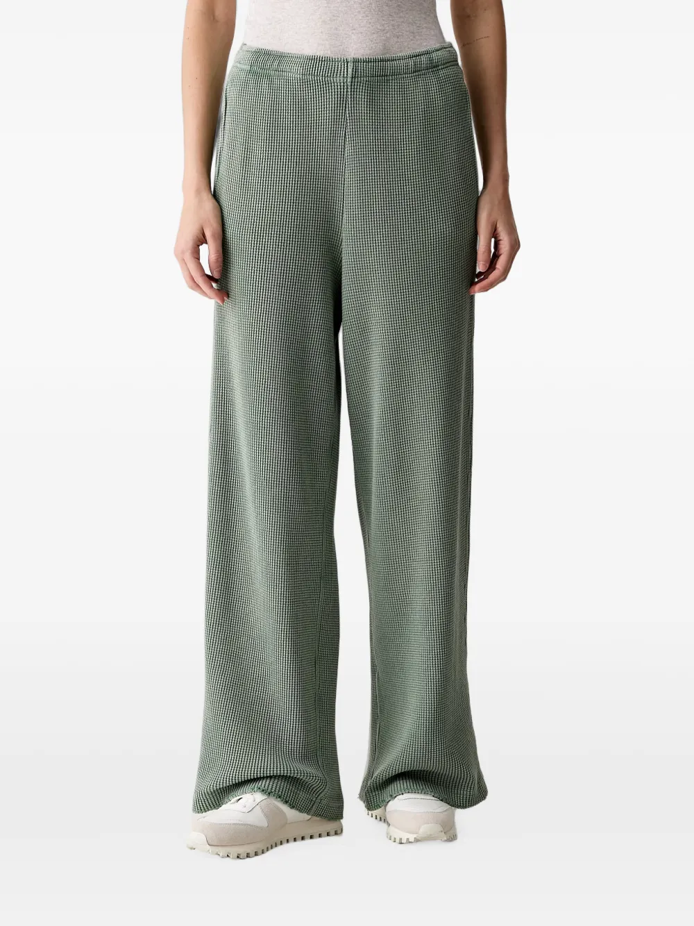 American Vintage waffle-knit elasticated-waist trousers - Grün