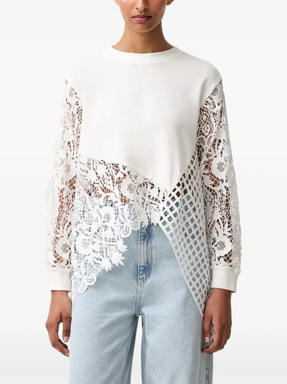 AllSaints Malorie asymmetric-hem sweatshirt - Weiß