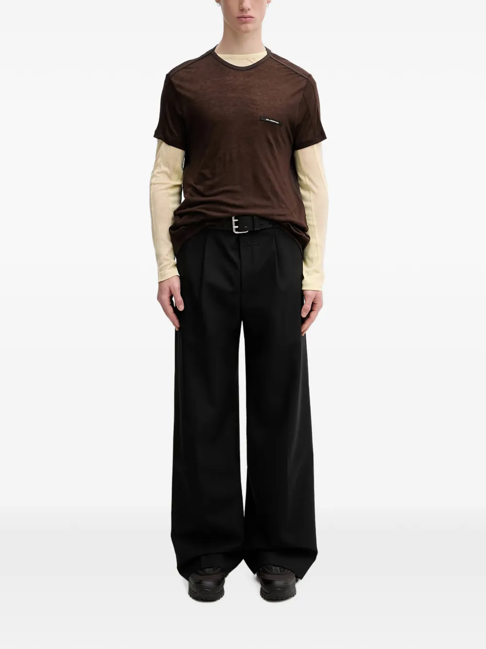 Andersson Bell Brad T-shirt met gelaagd effect Bruin