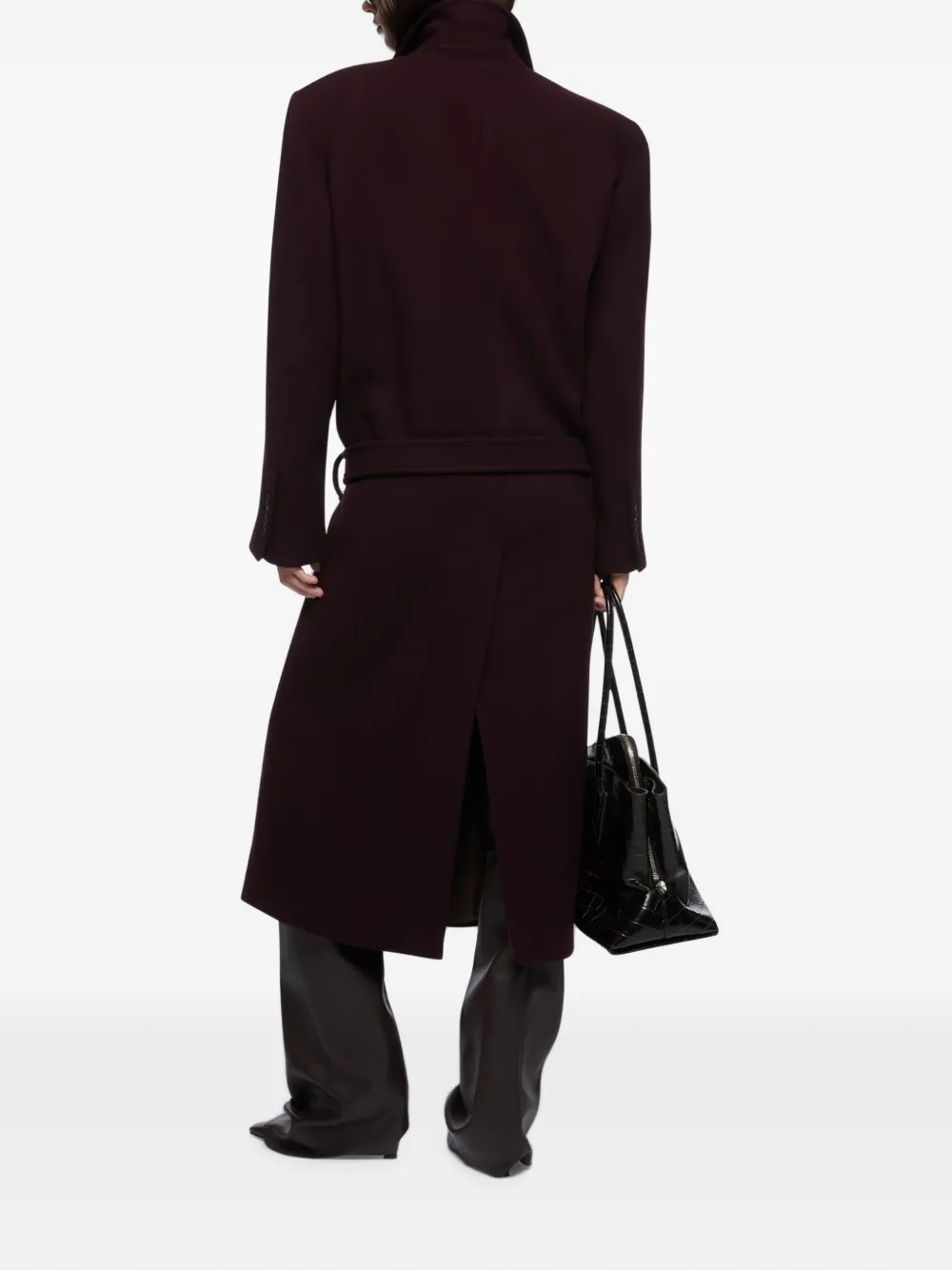 The Attico Twill wollen jas met ceintuur Rood