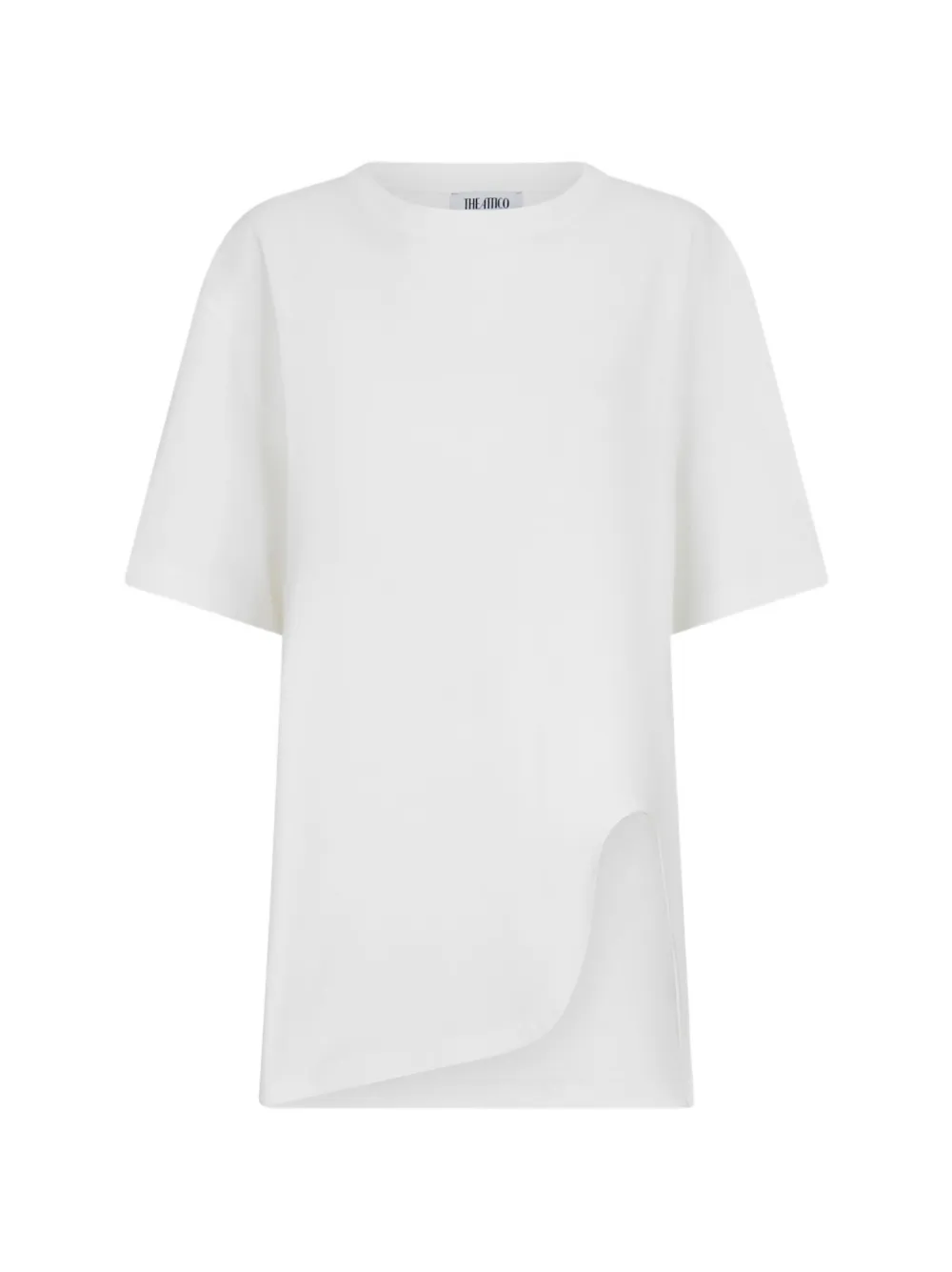 The Attico shaped-split cotton T-shirt - Bianco