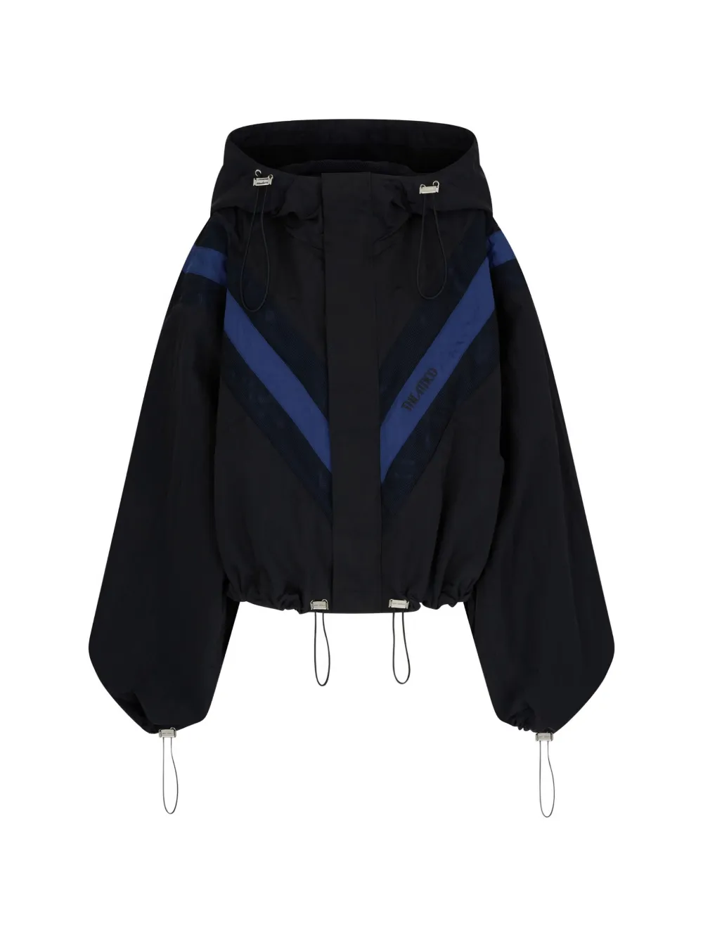 The Attico logo-detail hooded bomber jacket - Nero