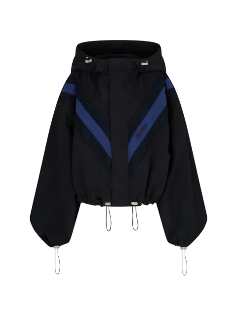 The Attico logo-detail hooded bomber jacket