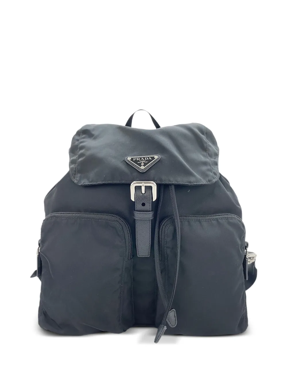 Prada Pre-Owned 2010s buckled drawstring backpack - Black
