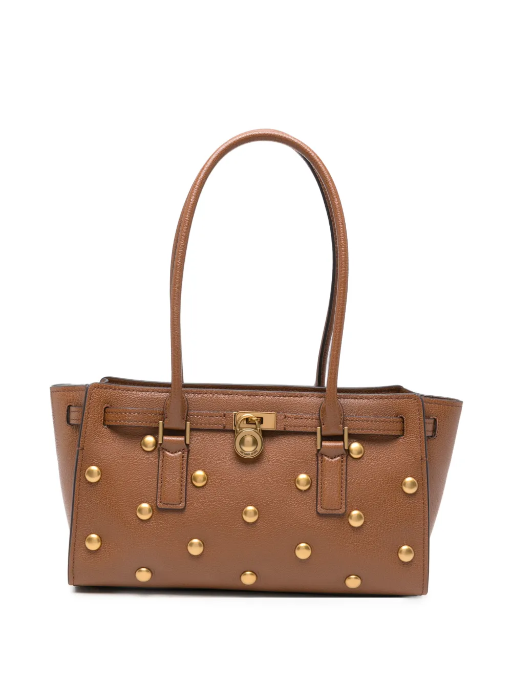 Michael Michael Kors stud-embellished leather shoulder bag - Brown