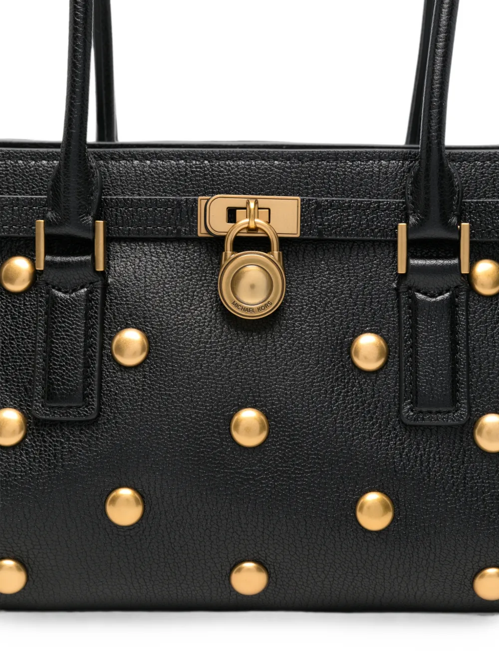 Michael Kors studded leather shoulder bag Zwart