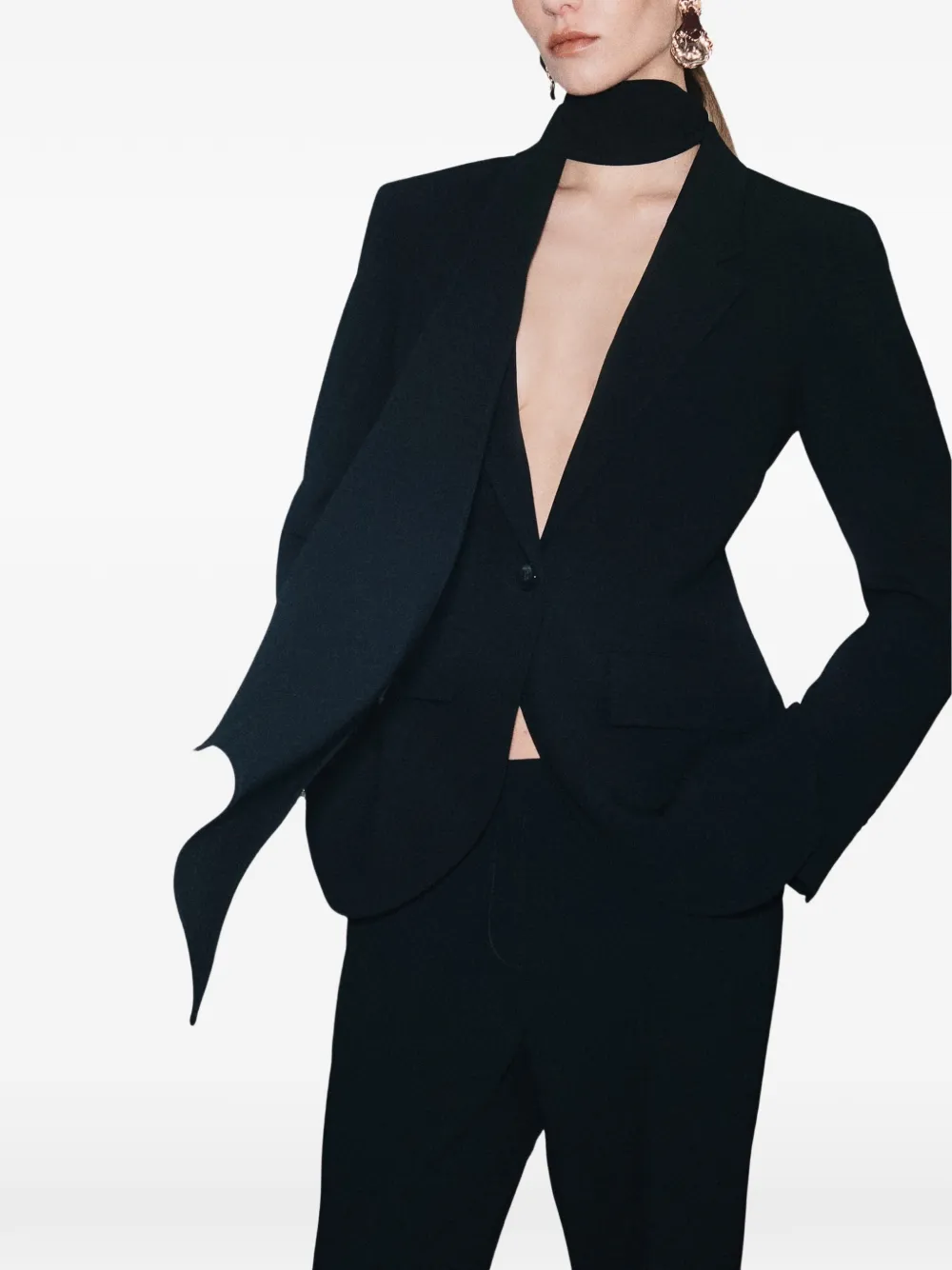 Marella Blazer met sjaal detail Zwart
