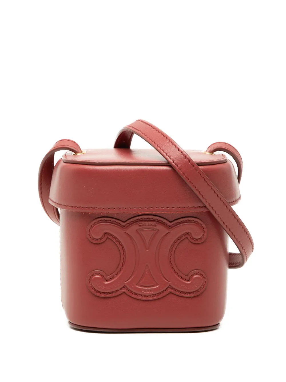 Celine Pre-Owned 2022 Small Calfskin Cuir Triomphe Box Bag crossbody bag - Red