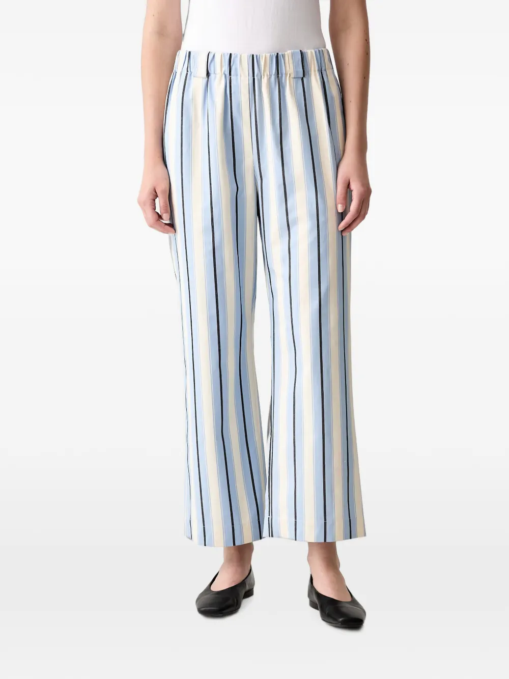 Stine Goya striped embroidered trousers - Blu