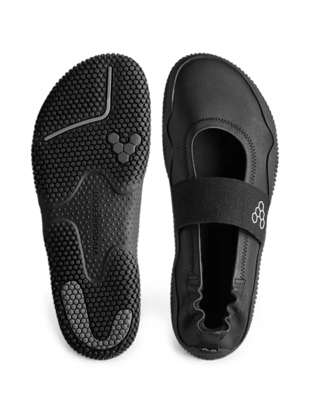 Vivobarefoot Motus Studio elasticated-strap ballet flats Zwart