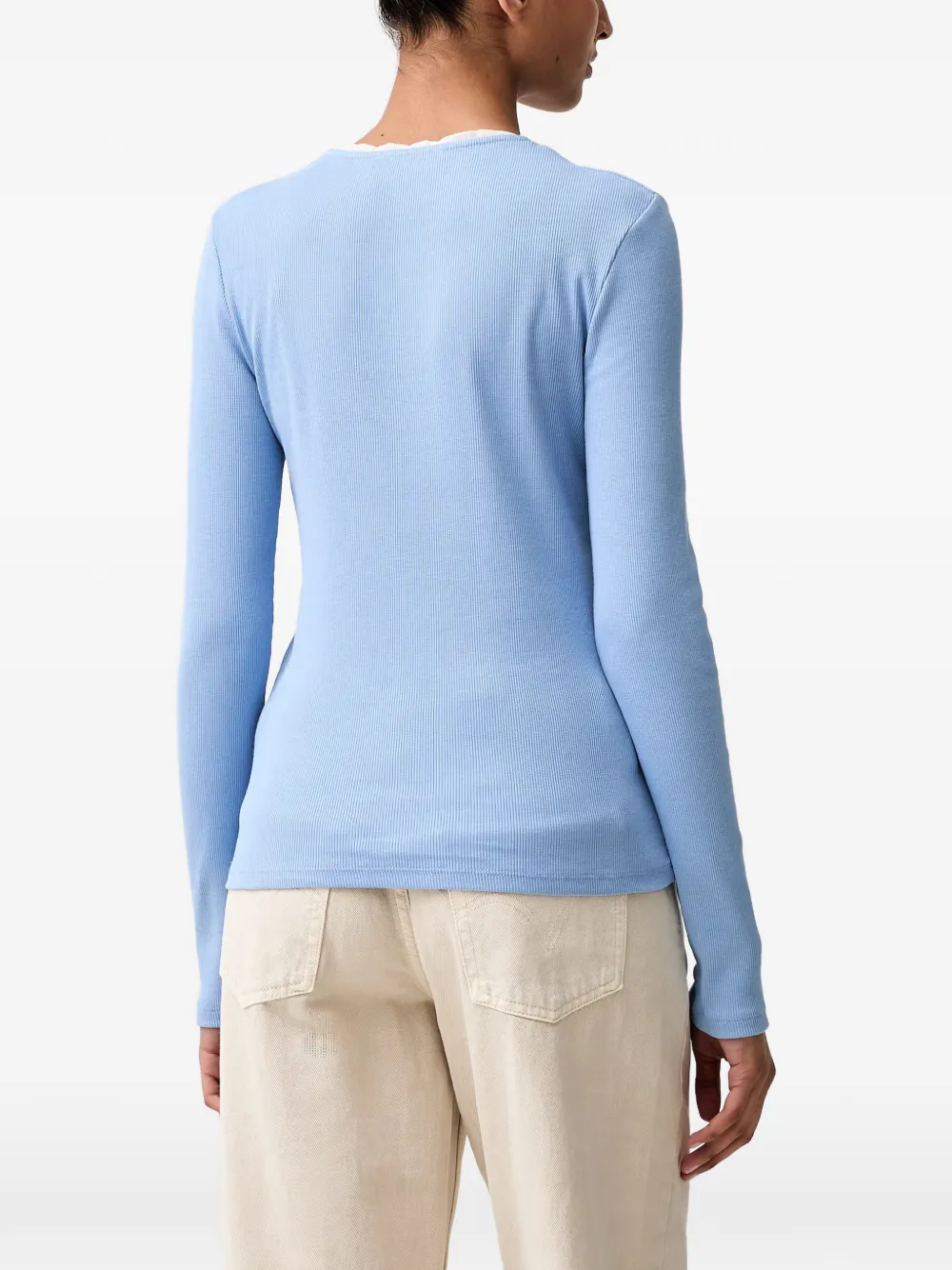 Stine Goya Ribgebreide top Blauw