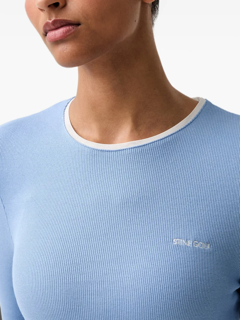 Stine Goya Ribgebreide top Blauw