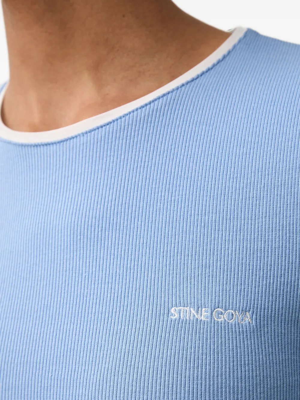 Stine Goya Ribgebreide top Blauw