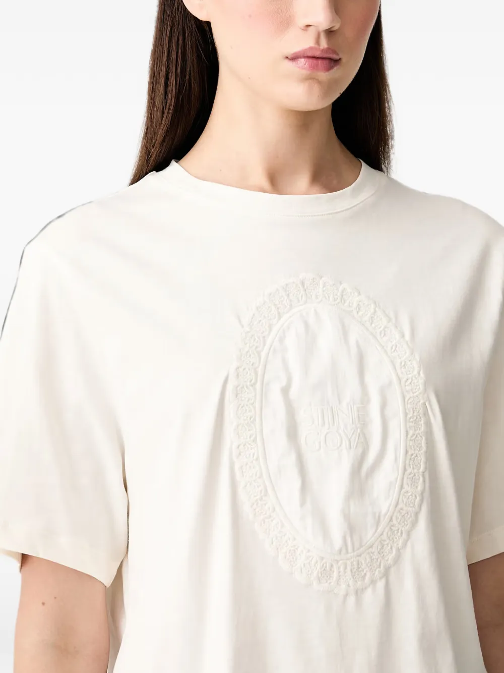 Stine Goya Broderie anglaise T-shirt Beige