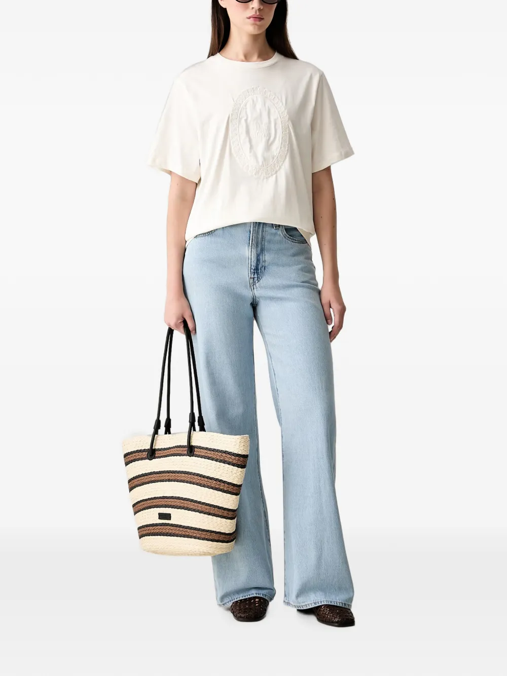 Stine Goya Broderie anglaise T-shirt Beige