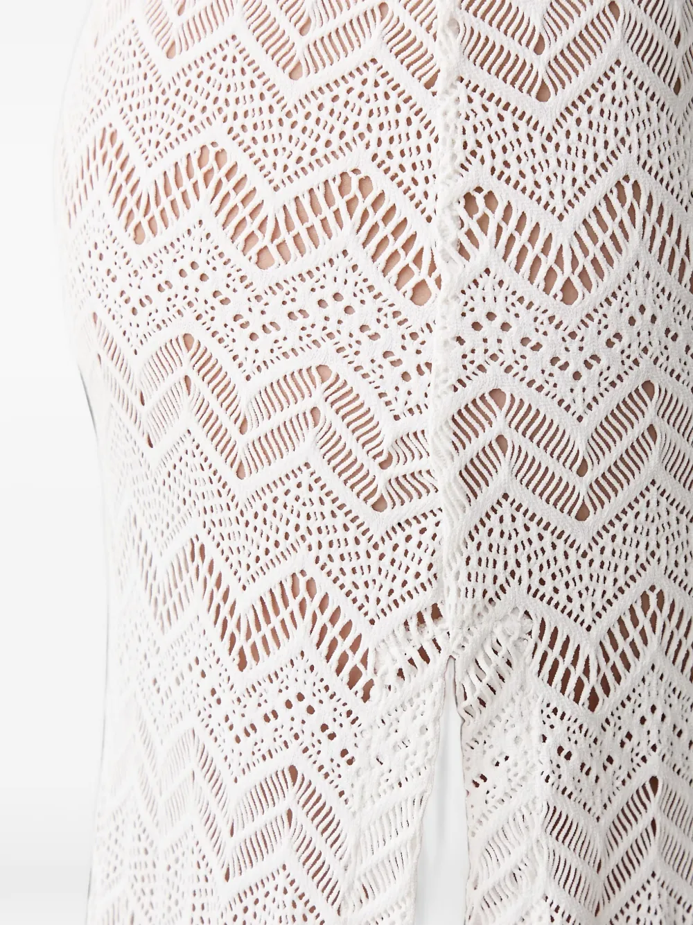 Vilebrequin Lisanna gebreide maxi-jurk met chevron-streep en split Wit