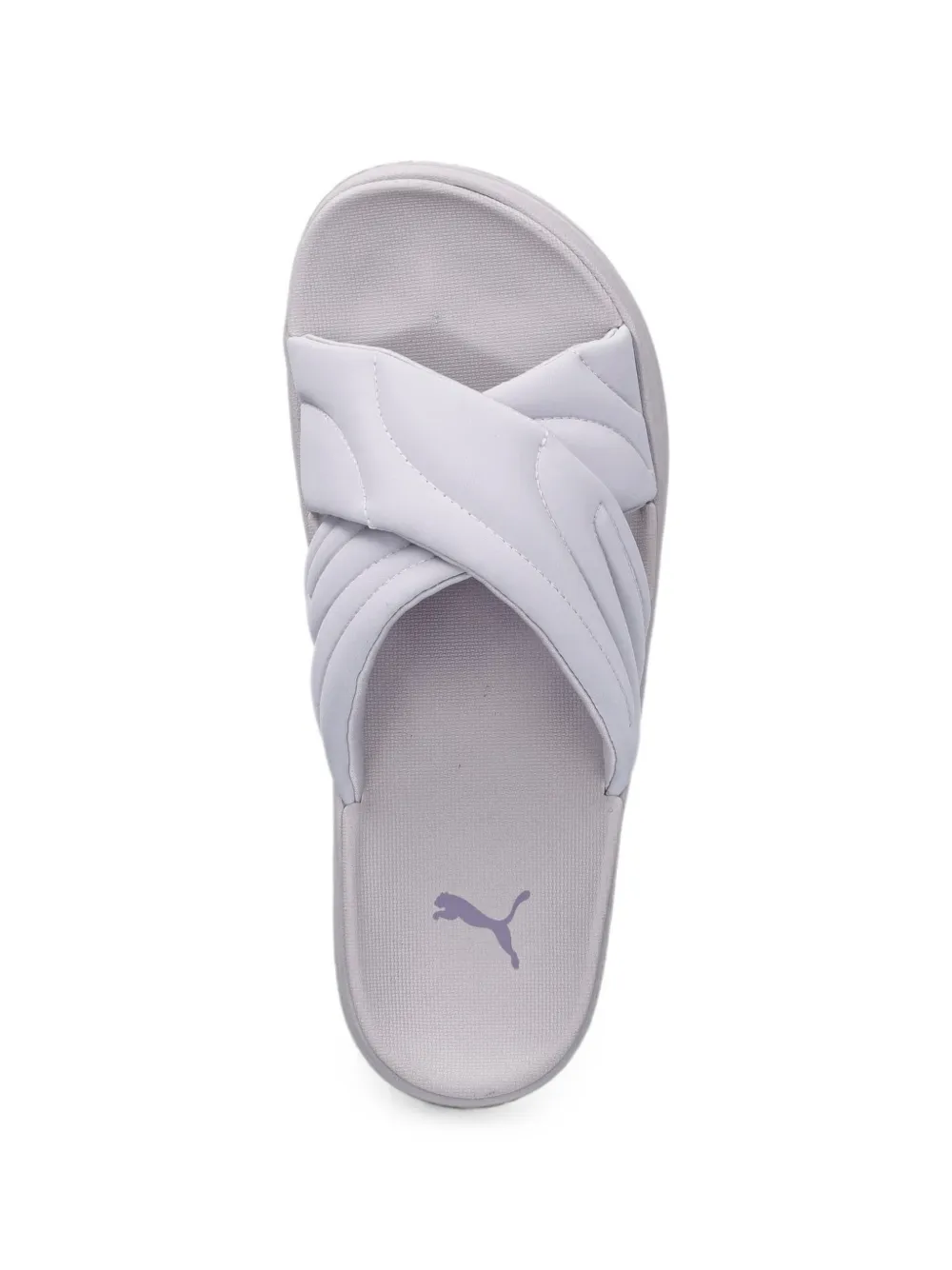 PUMA quilted crossover-strap slides Paars