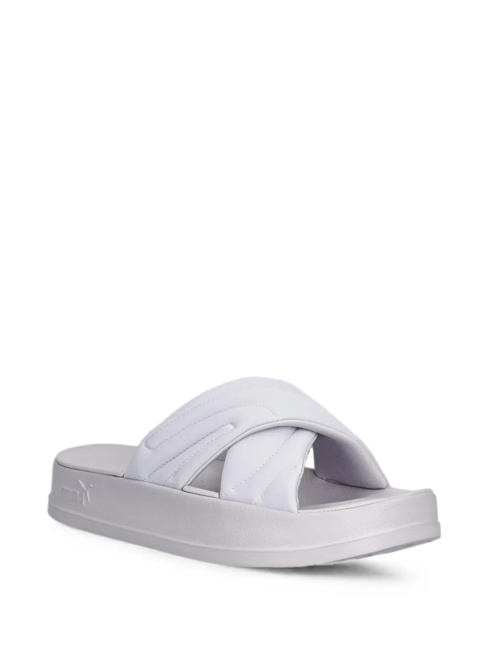 PUMA quilted crossover-strap slides Paars