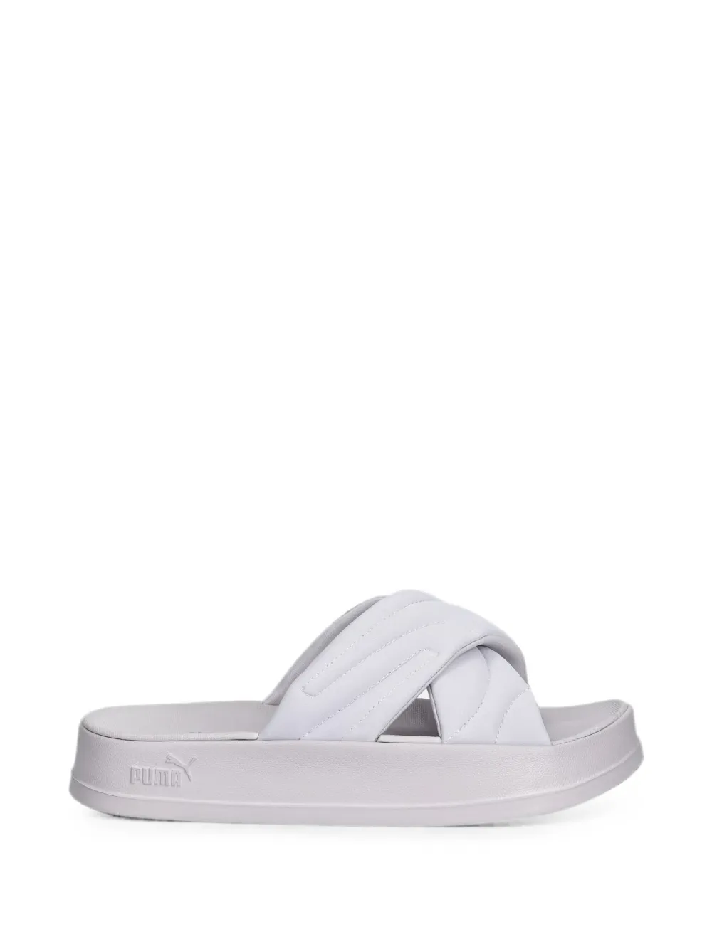 PUMA quilted crossover-strap slides Paars