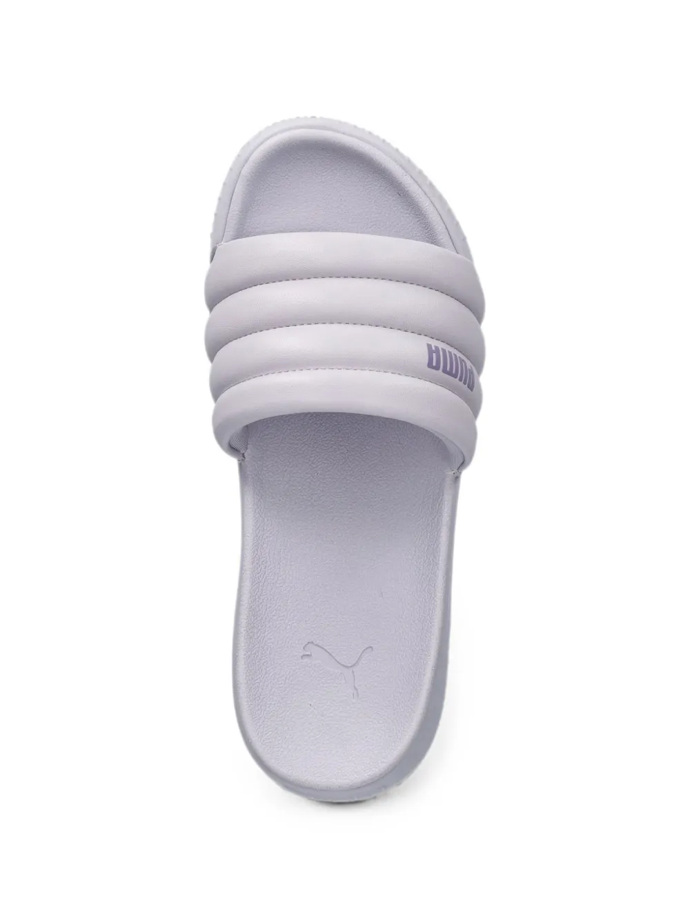 PUMA padded logo-print slides Wit
