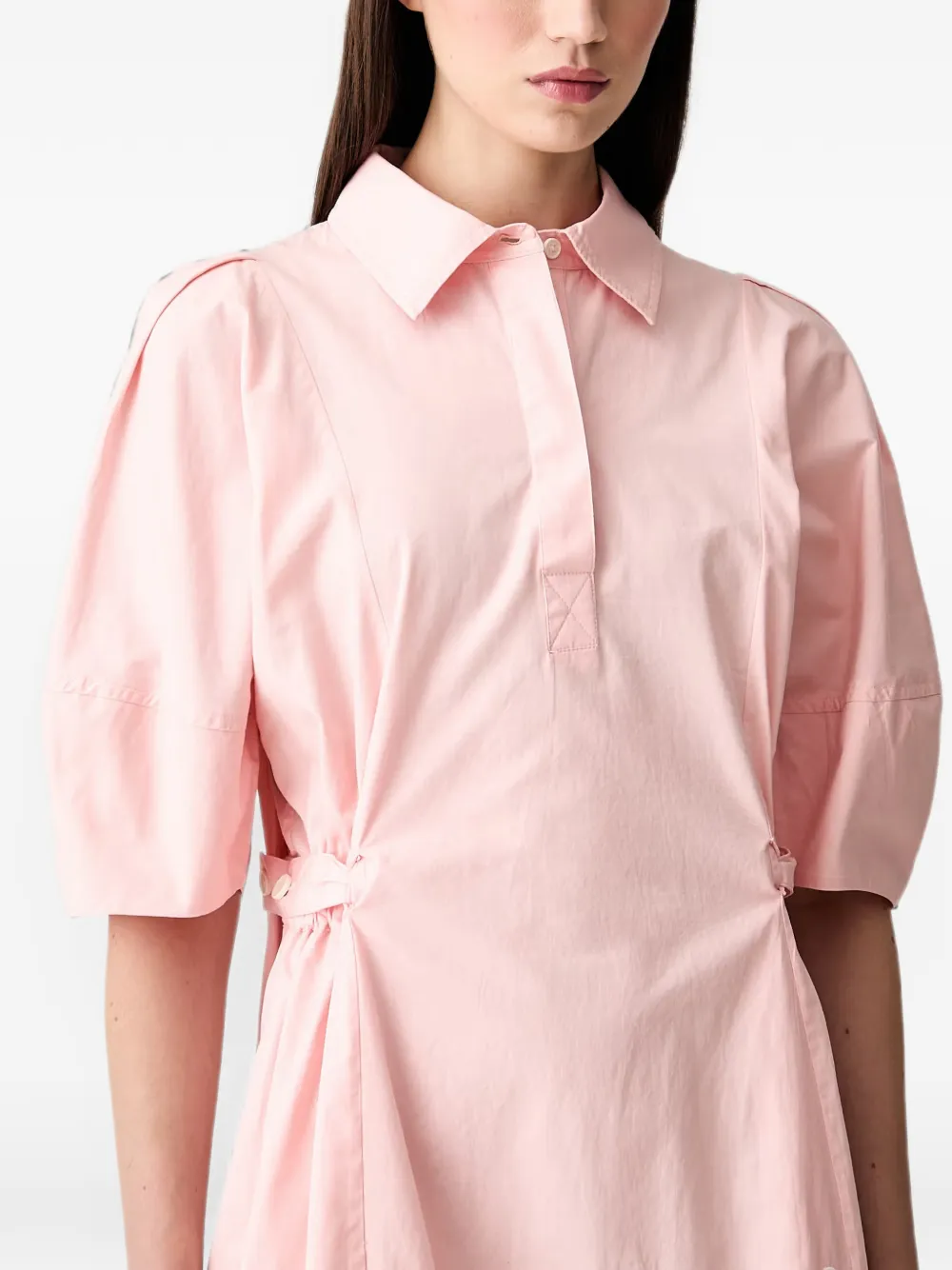 Stine Goya Broderie anglaise mini-jurk met pofmouwen Roze