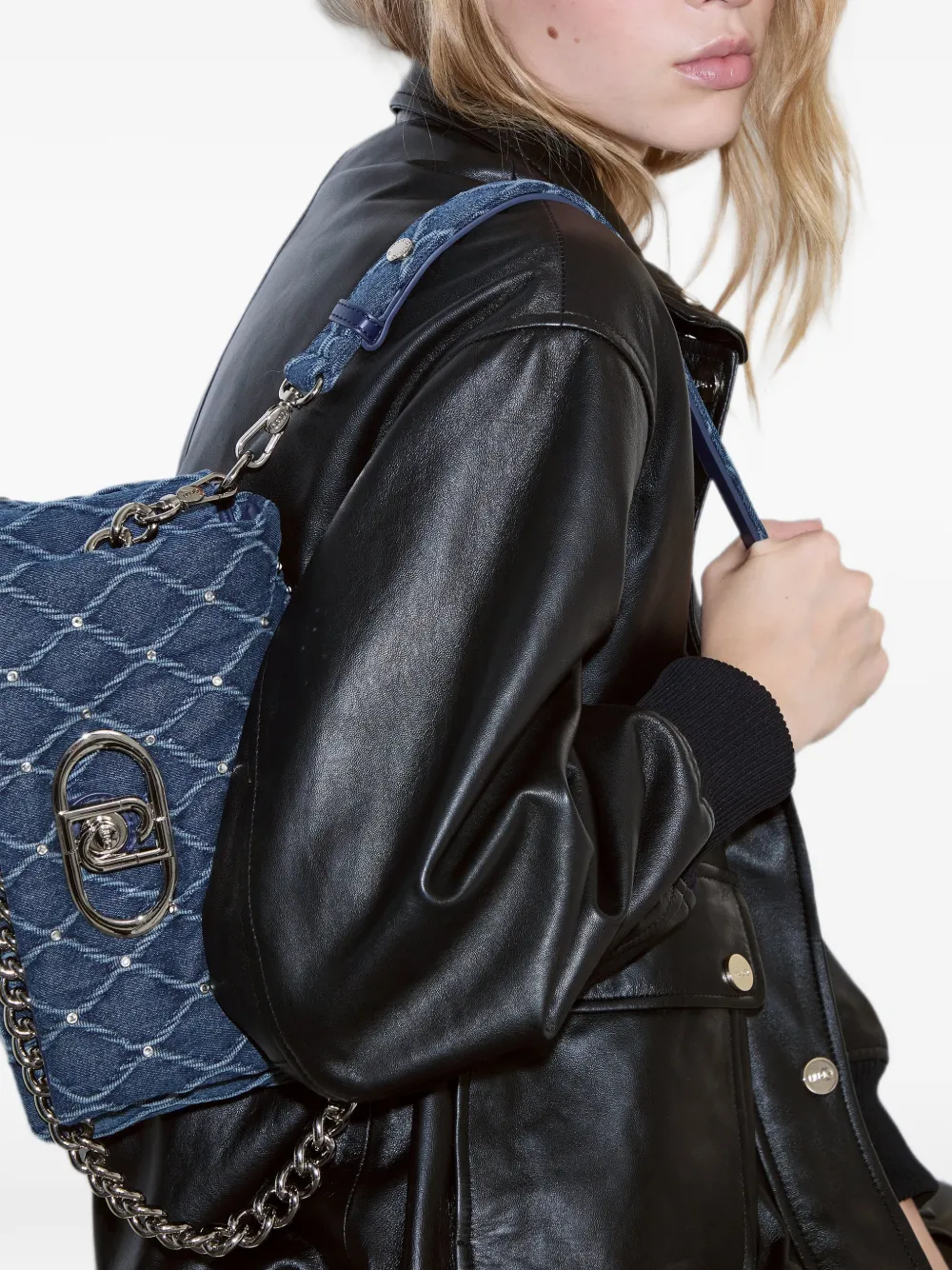 LIU JO Medium LaPuffy denim tas Blauw