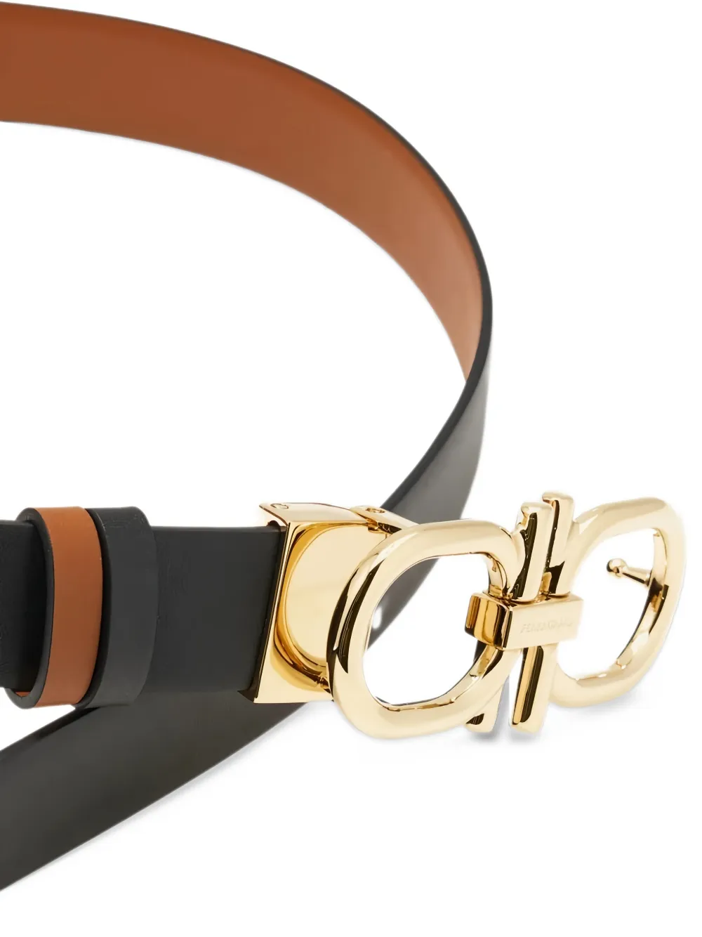 Ferragamo Omkeerbare riem met Gancini-gesp Zwart