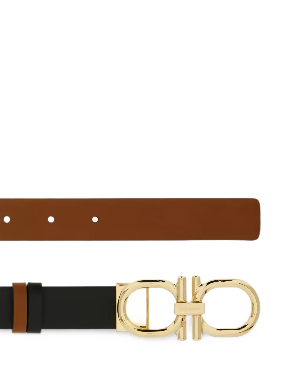 Ferragamo Omkeerbare riem met Gancini-gesp Zwart