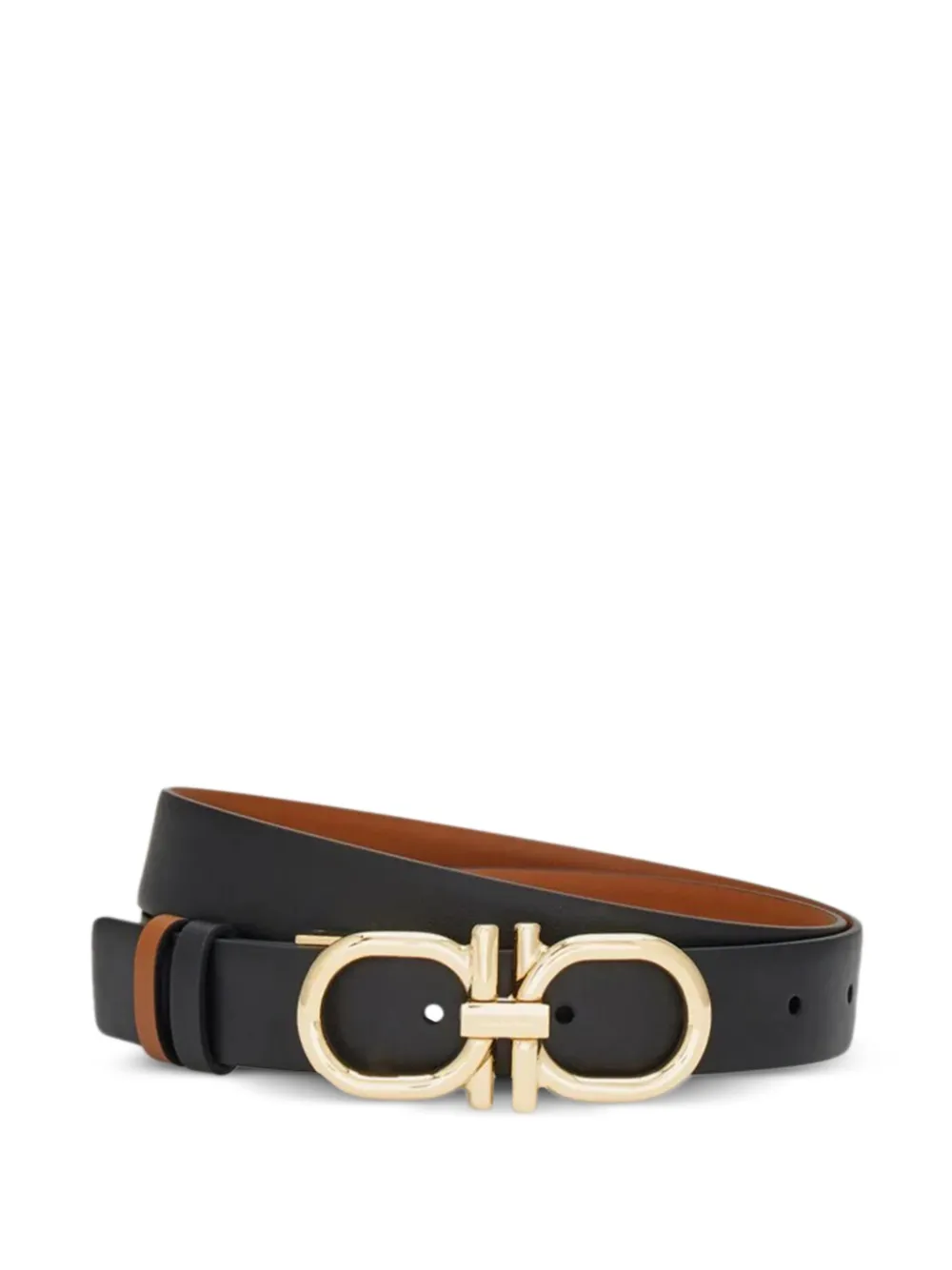 Ferragamo Omkeerbare riem met Gancini-gesp Zwart