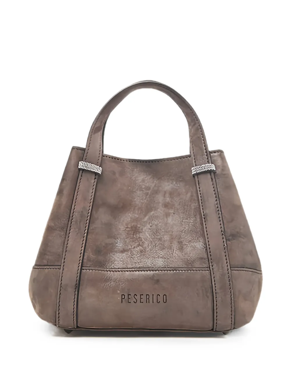 Peserico Leren shopper Bruin