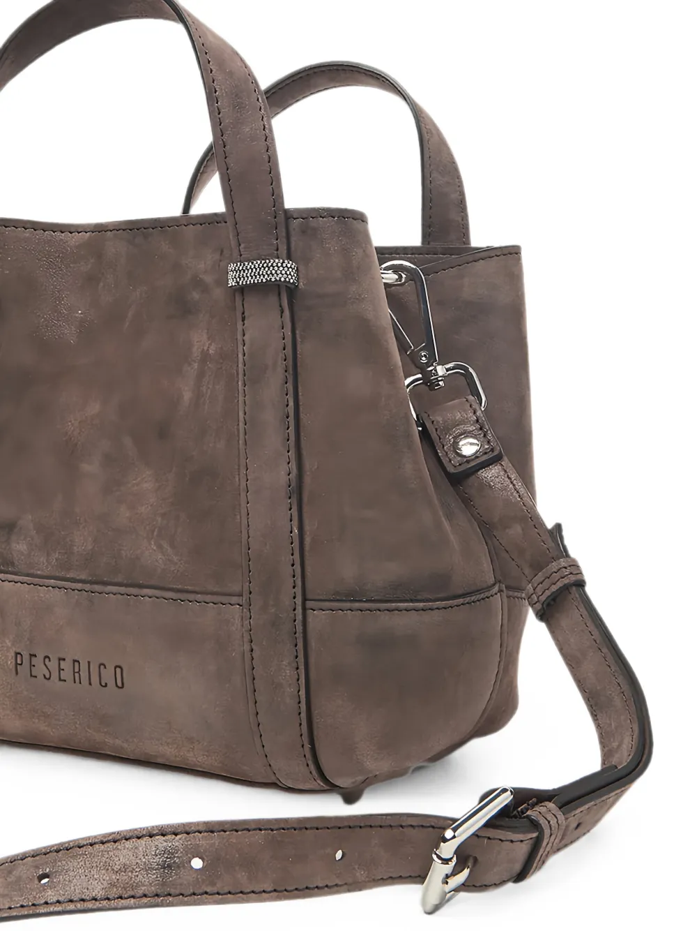 Peserico Leren shopper Bruin