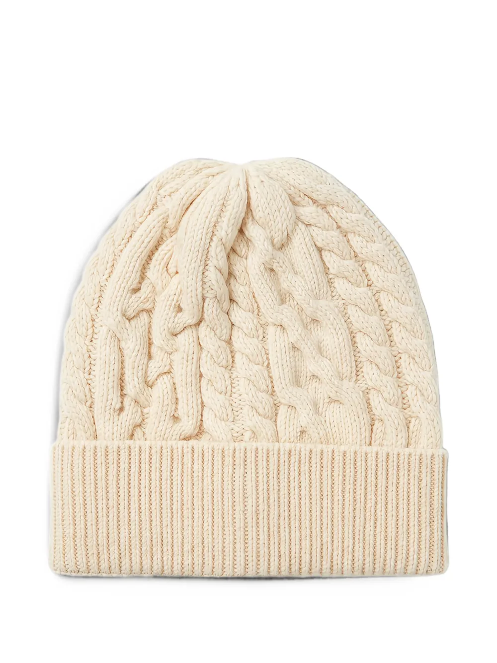 Peserico cable-knit turn-up beanie hat - Tons neutres Peserico cable-knit turn-up beanie hat - Tons neutres