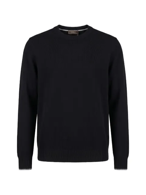 Peserico contrast-trim crew-neck sweater