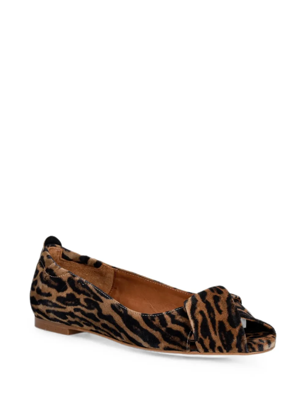 BILLI BI A9410 leopard-print peep-toe pumps Beige