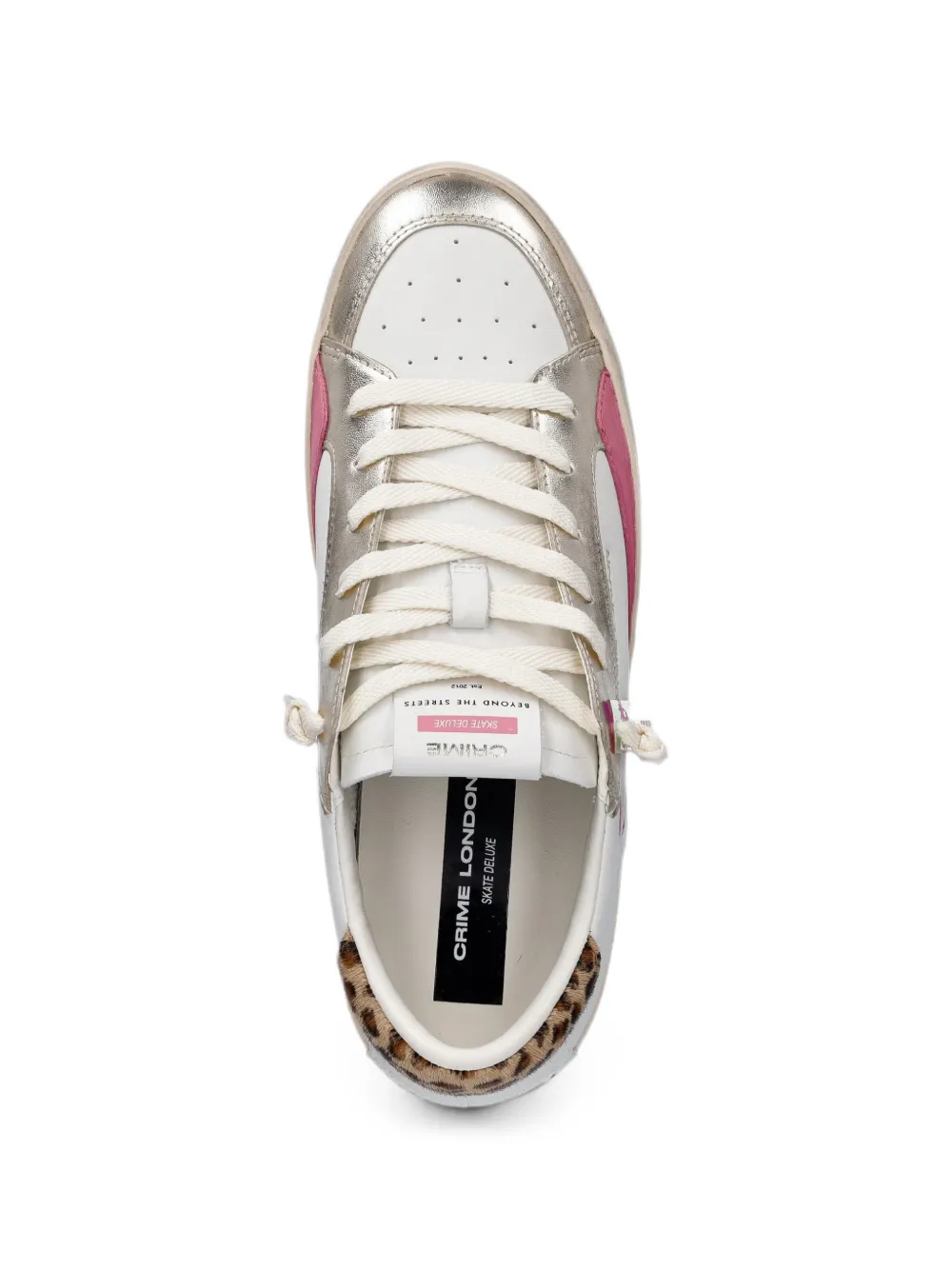 Crime London leopard-print metallic sneakers Wit