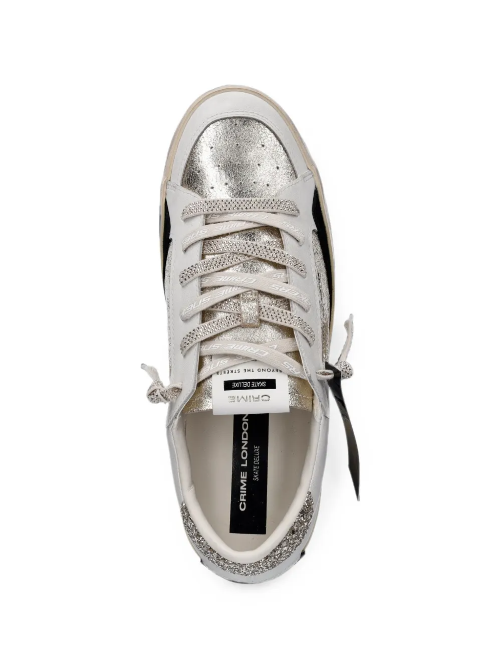 Crime London SK8 Deluxe glitter-detail sneakers Wit