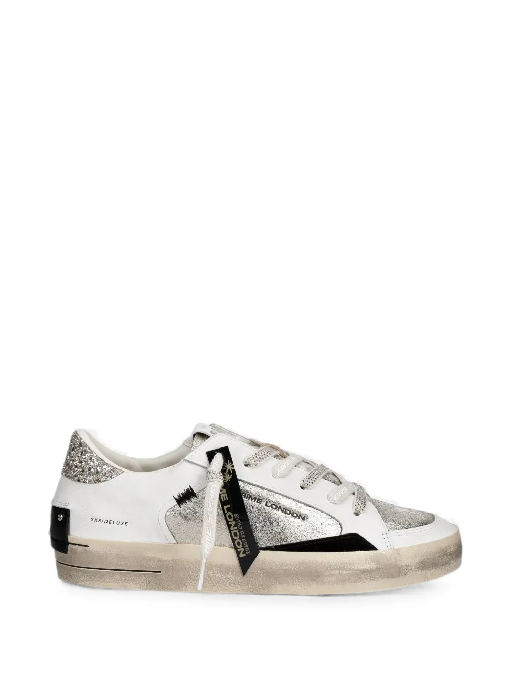 Crime London SK8 Deluxe glitter-detail sneakers Wit