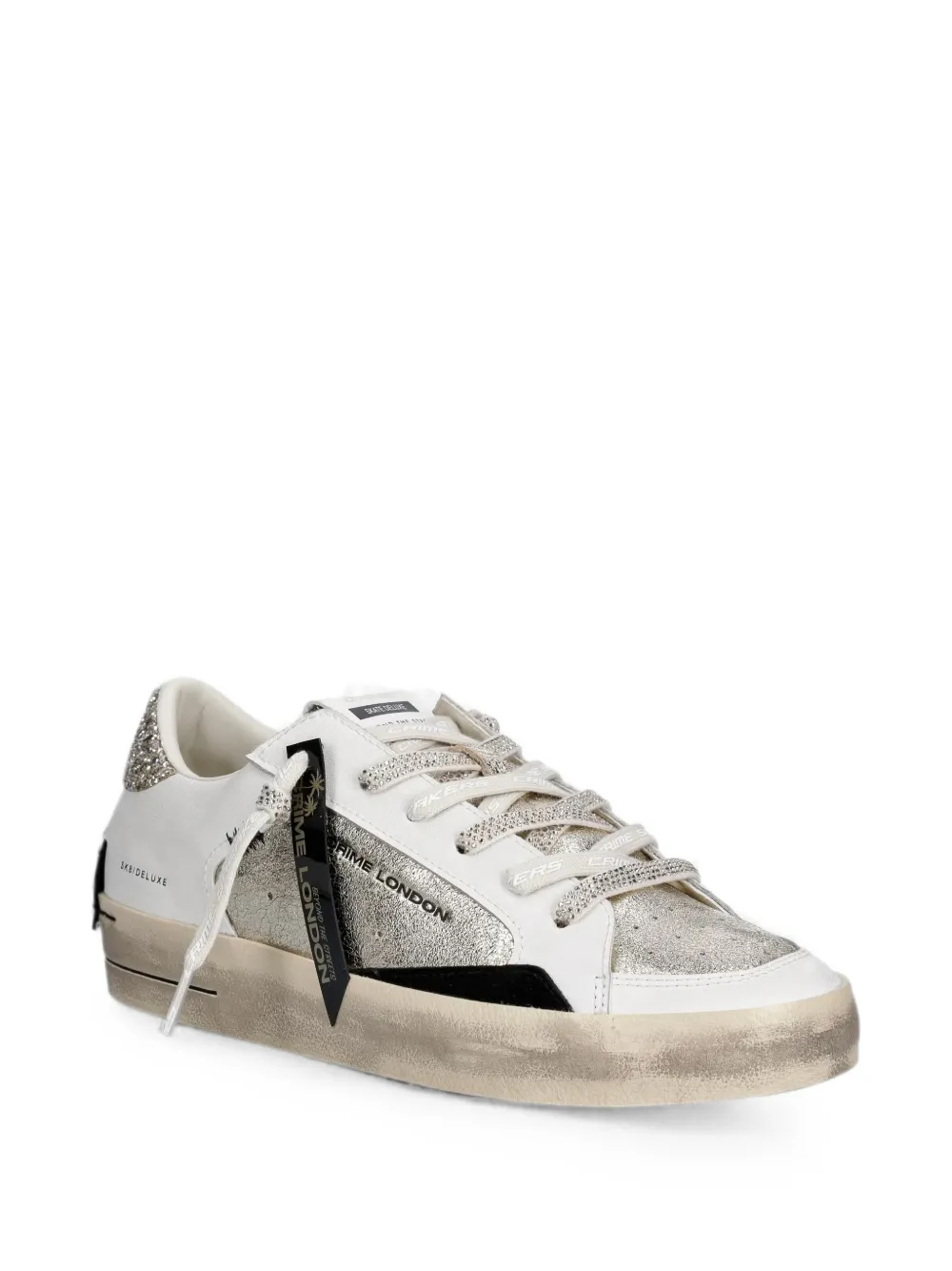Crime London SK8 Deluxe glitter-detail sneakers Wit