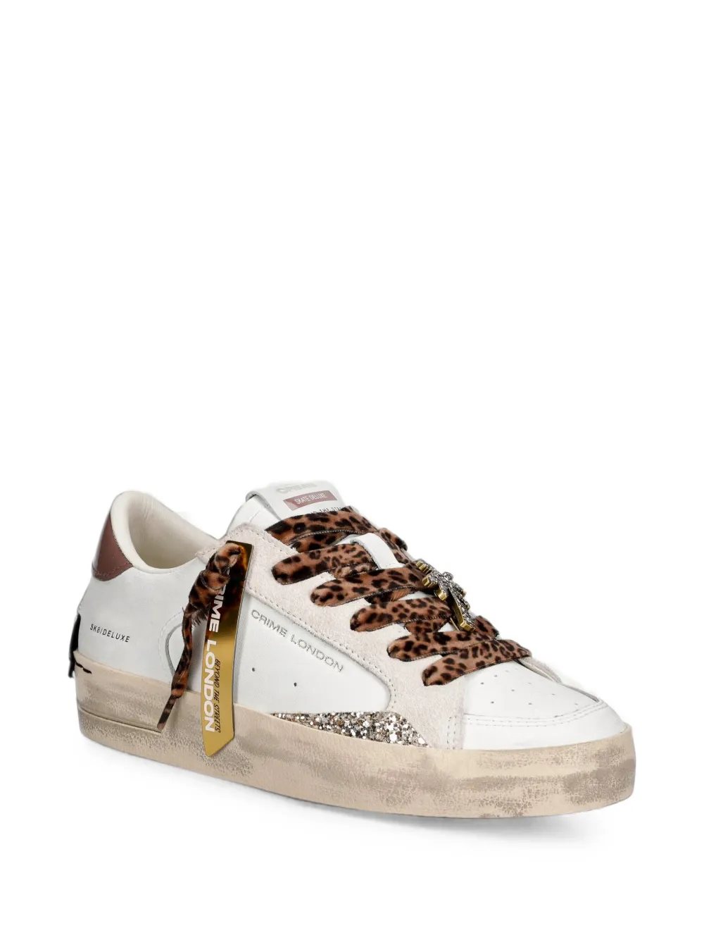 Crime London Sk8 Deluxe leopard-print sneakers Wit