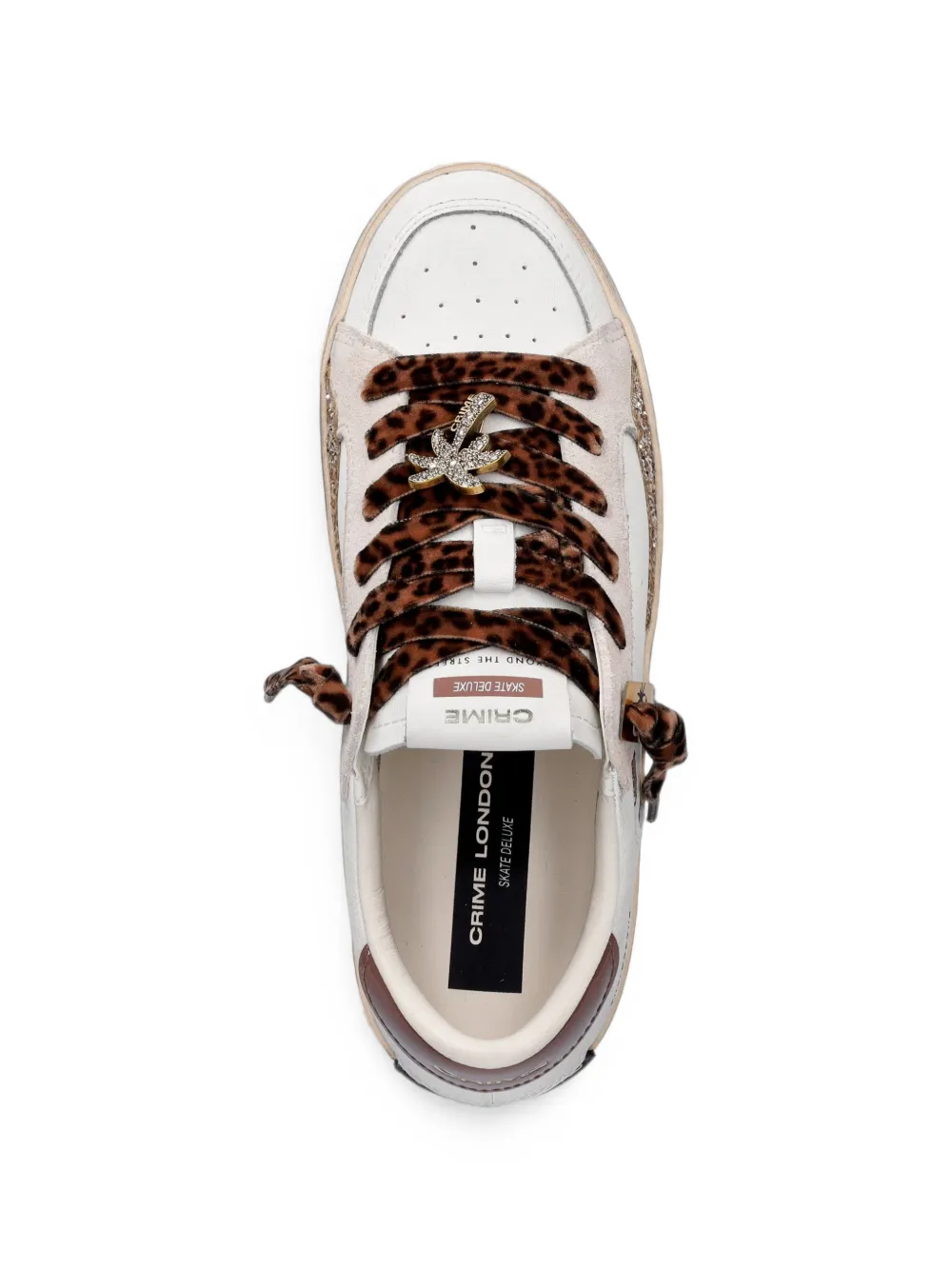 Crime London Sk8 Deluxe leopard-print sneakers Wit