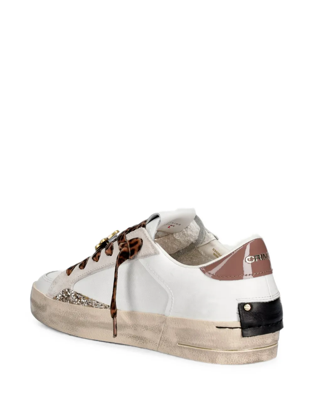 Crime London Sk8 Deluxe leopard-print sneakers Wit