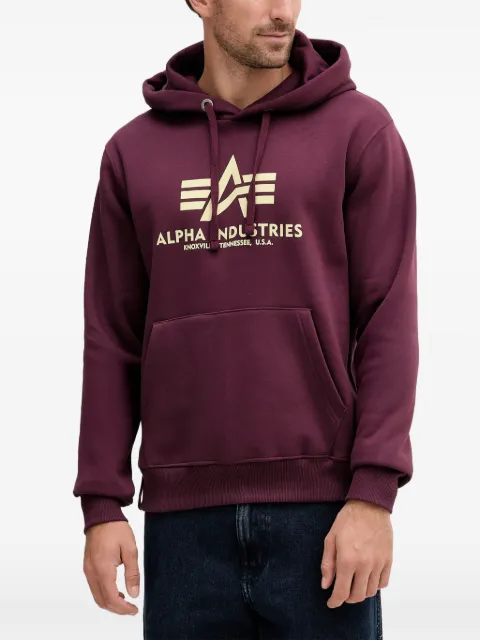 Alpha Industries Basic logo-print drawstring hoodie