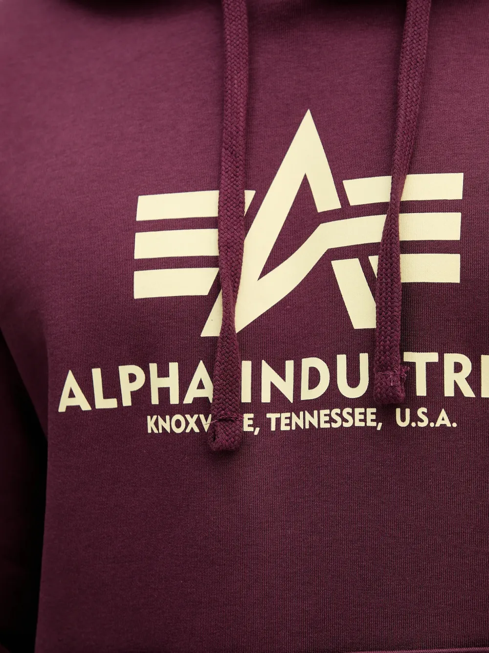 Alpha Industries Basic logo-print drawstring hoodie Paars
