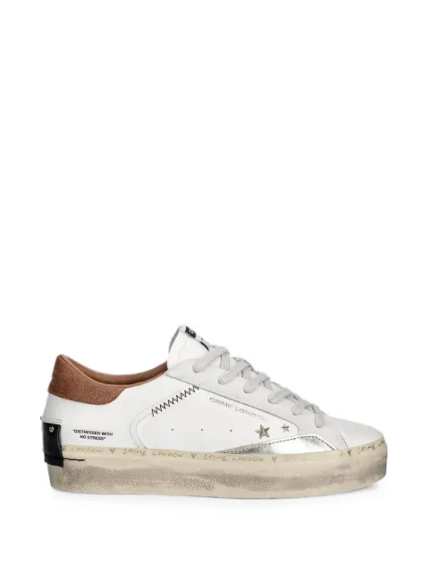 Crime London Distressed star-patch sneakers
